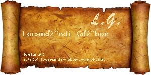 Locsmándi Gábor névjegykártya