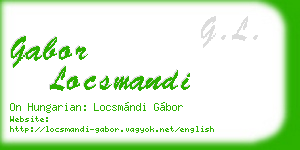 gabor locsmandi business card