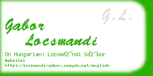 gabor locsmandi business card